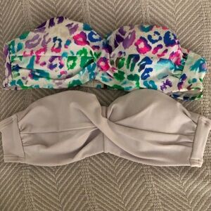 Victoria Secret Set of Strapless Bandeau Bikini Tops 32A